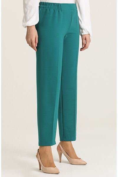 sefamerve 1983B-08 Model Petrol Color Pantaloni cu talie elastică