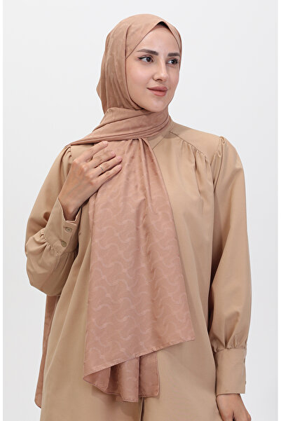 sefamerve Μαντήλι Madame Mary Sarmaşık Jacquard 19088-18 Γαλακτώδης καφές