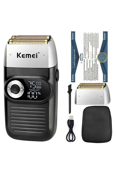 Kemei KM-2026 Professional Hair Smoothing and Shaving Machine with Digital Display (Saudi Version)