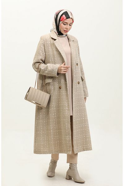 sefamerve Παλτό Mink Tweed - 71209-05 Μοντέλο