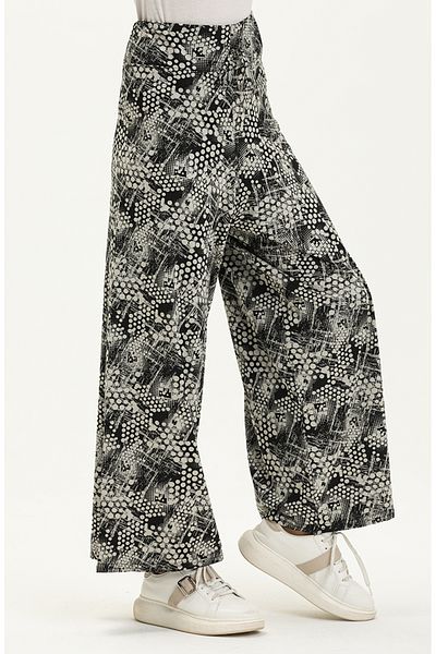 sefamerve Pantaloni din viscoză 1027d-01 Negri