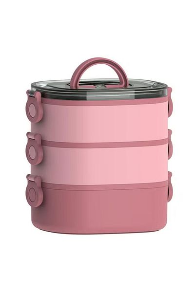 COOYA 3 Layers Lunch Box, Stackable Containers, Large Capacity Leakproof, 2000ml Microwave Safe Box