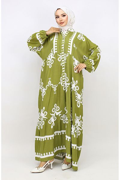 sefamerve Φόρεμα Light Khaki Balloon Sleeve - 4091-07