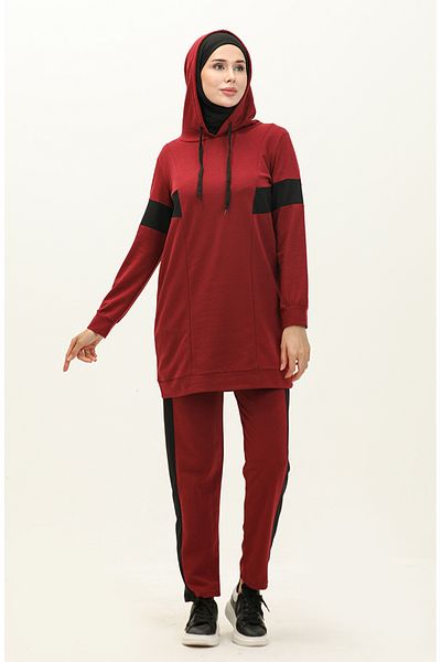 sefamerve Φόρμα με κουκούλα 3008-06 Claret Red