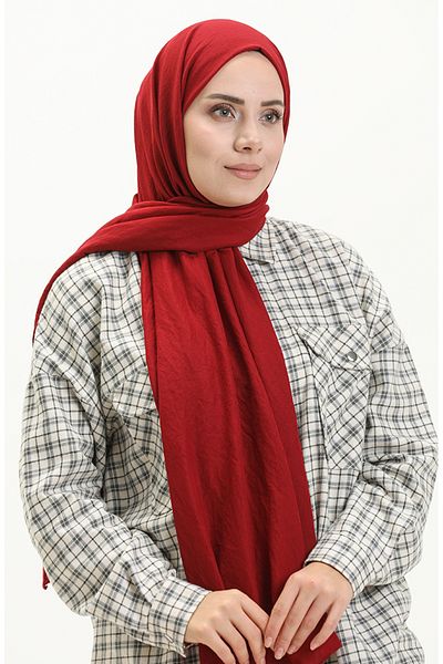sefamerve Claret Red Soft Cotton Shawl - Μοντέλο 2000-12