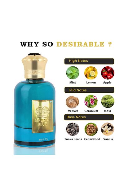 Riiffs Imperial Blue, , Apa de parfum, barbati, 100 ml, Apa de parfum, 100 ml