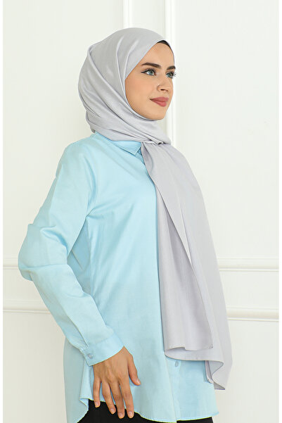 sefamerve Armul Shawl 81076-03 Silver - Άνετο και κομψό