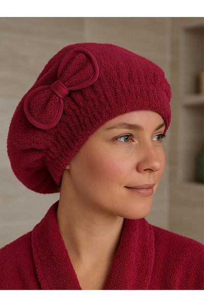 Ender Home Καπέλο στεγνώματος μαλλιών Cottonverse – 100% βαμβάκι, με φιόγκο