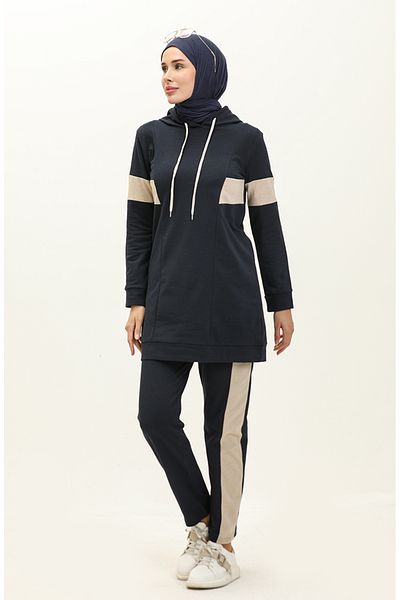 sefamerve Φόρμα με κουκούλα 3008-02 Navy Blue