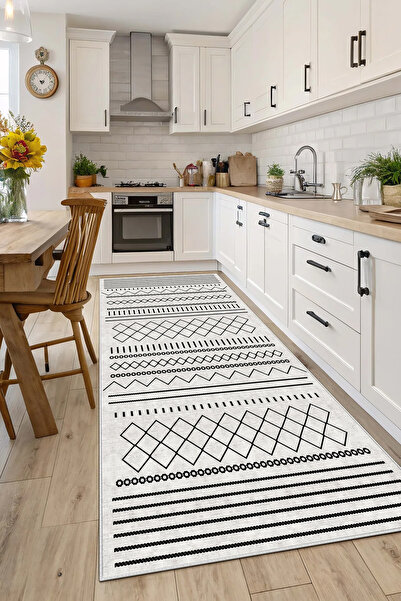 Evimle Makinede yıkanabilir kaymaz taban leke tutmaz mutfak halısı salon halı...