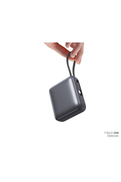 iOsuite mini size Power Bank 10,000 mAh PD 35W Fast Charging with Type C cable and 1*USB C Port Grey