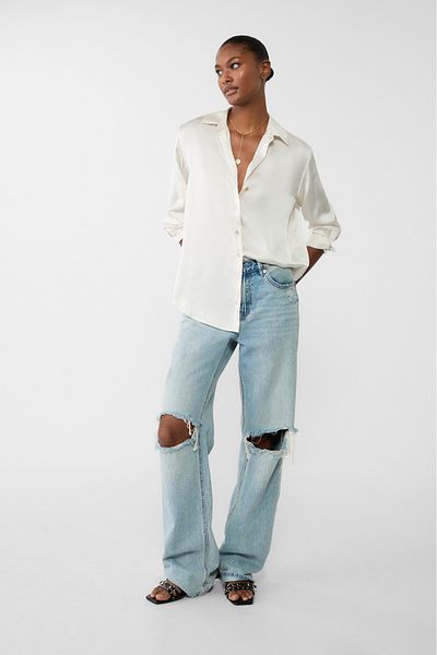 Stradivarius Satin collared shirt