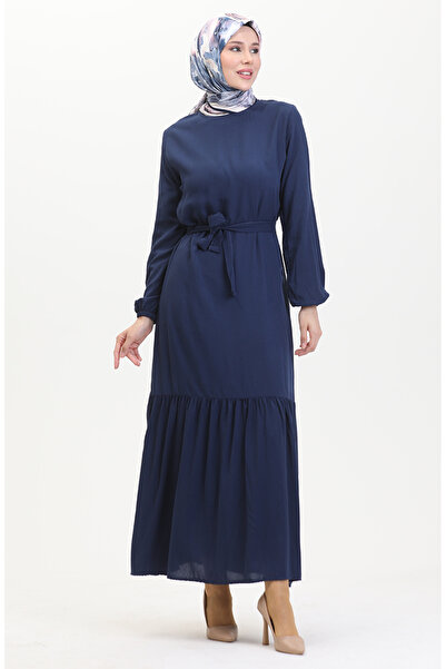 sefamerve Navy Belted Dress - 0512-03