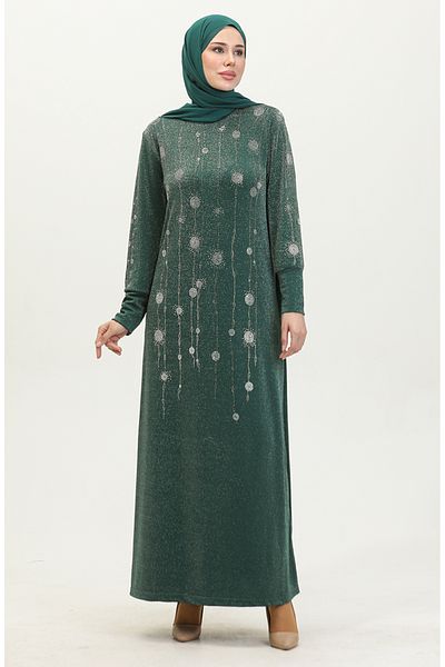 sefamerve Φόρεμα Green Stones Glitter - 0408-04