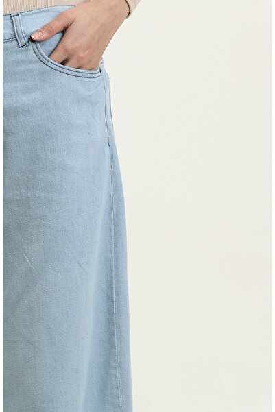 sefamerve Bol Paça Kot Pantolon 30091-01 Buz Mavisi