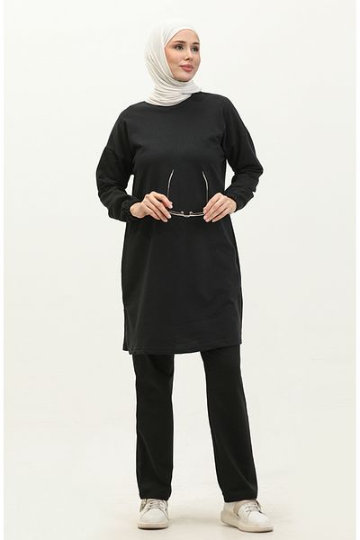 sefamerve Σετ αθλητικής φόρμας Black Slit - 03060-09