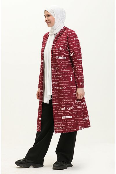 sefamerve Plum Hooded Plus Size - Cap 4707-03