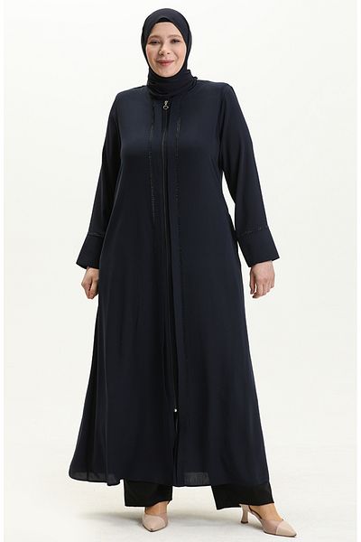 sefamerve Navy Blue Large Size Stone Ferace 5050-02