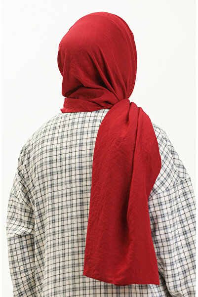 sefamerve Claret Red Soft Cotton Shawl - 2000-12 Model