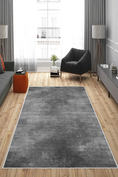 df home Salon Halısı Geometrik İskandinav Eskitmeli Dijital Baskı Yıkanabilir...