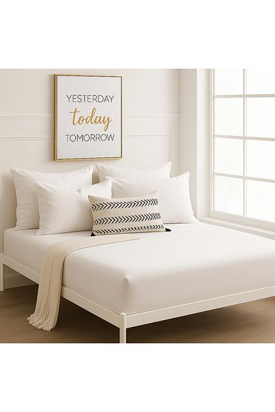 Prime Sleeks 100% Cotton Fitted Sheet Double Fitted Sheet 160X200Cm