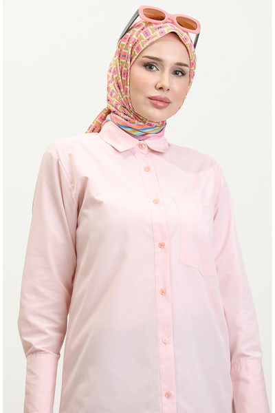 sefamerve Düğmeli Tunik 4820-06 Somon