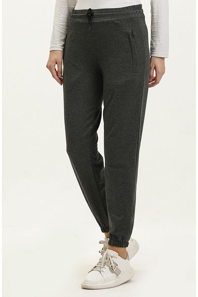 sefamerve Anthracite Zippered Jogger Sweatpants - 23015-03