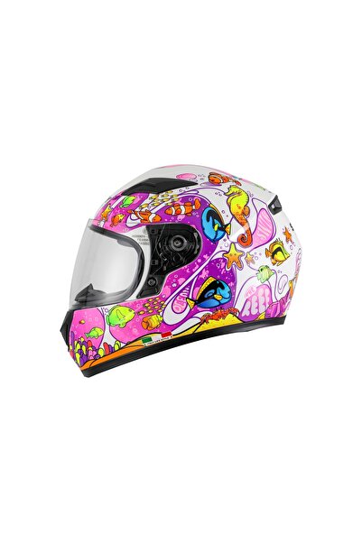 Sway KASK ÇOCUK SW 815K OCEAN White Pink Full Face