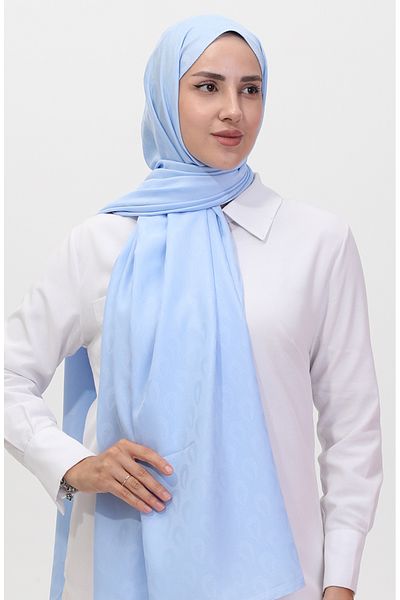 sefamerve Σάλι Madame Mary Damla Jacquard 19085-07 Baby Blue