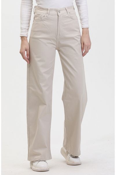 sefamerve Pantaloni din denim Plazzo 2727888 -04 Piatră