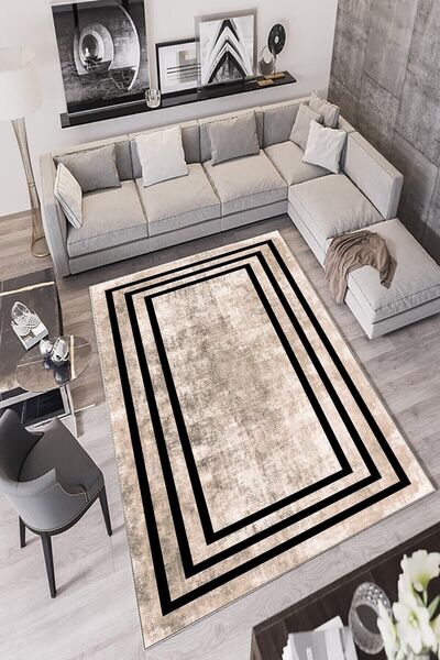 df home Dijital Baskı Yıkanabilir Kaymaz Taban Salon Halısı Mutfak Halısı Kor...