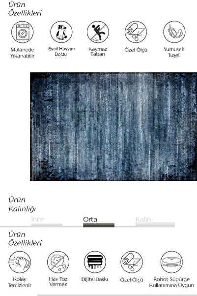 Evimle Makinede yıkanabilir kaymaz taban leke tutmaz mutfak halısı salon halısı /3486 Dikdörtgen