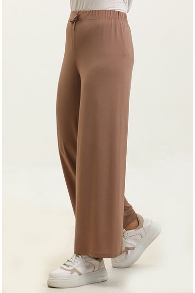 sefamerve Pantaloni sezonieri Dusty Rose - picior lat, talie elastică 8701-01