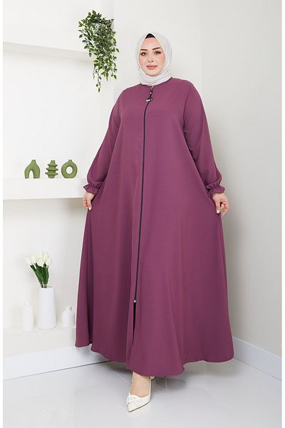 sefamerve Μεγάλο μέγεθος με φερμουάρ Medina Ferace - 0715-03 Plum