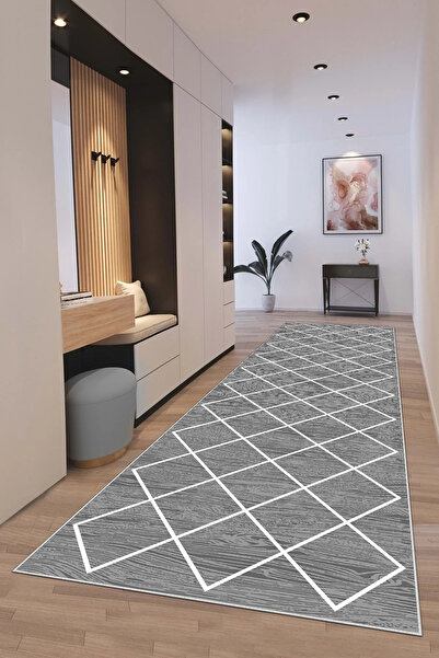 df home Kesme Yolluk Koridor Hol Antre Giriş Halısı Dijital Baskı Yıkanabilir...