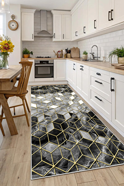 Evimle Makinede yıkanabilir kaymaz taban leke tutmaz mutfak halısı salon halı...