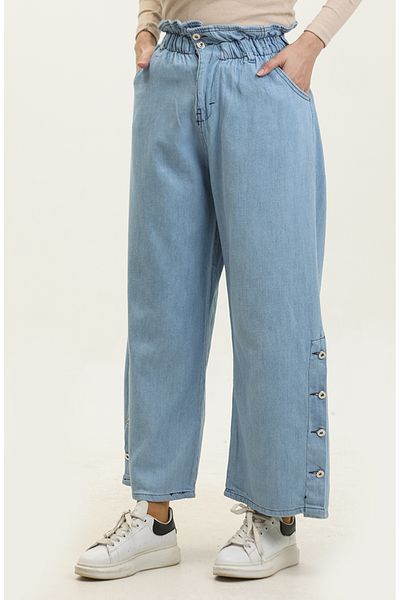 sefamerve Blugi largi Ice Blue - Cu nasturi, 30051-01