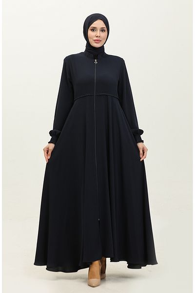 sefamerve Navy Blue Mevlana Ferace - Δαντελένια λεπτομέρεια, Μοντέλο 5069-02