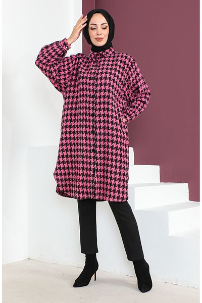 sefamerve Φούξια χιτώνα με σχέδιο Houndstooth - 23k8763-01