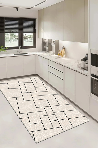 Evimle Makinede yıkanabilir kaymaz taban leke tutmaz mutfak halısı salon halı...