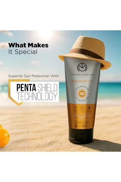 The Man Company Oil-Free Sunscreen Gel SPF 50 PA+++ For Men - 50gm