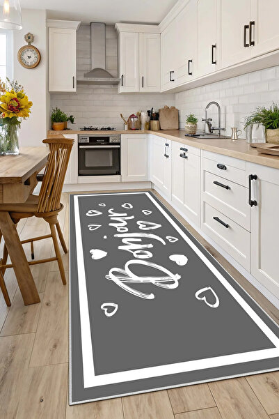 Evimle Makinede yıkanabilir kaymaz taban leke tutmaz mutfak halısı salon halı...