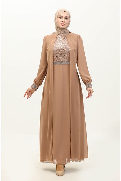 sefamerve Mink Chiffon Evening Dress - 52876-05