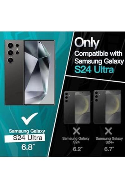 LUXE الملابس والإكسسوارات إطلاق متوافق مع هاتف Galaxy S24 Ultra (6.8) بوصة مع حماية داخلية مخملية للكاميرا