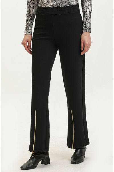 sefamerve Pantaloni negri cu fermoar - Model 2001