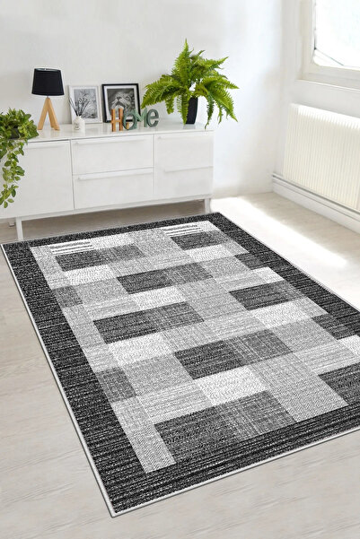 MNC HOME Salon Halısı Geometrik İskandinav Eskitmeli Dijital Baskı Yıkanabili...