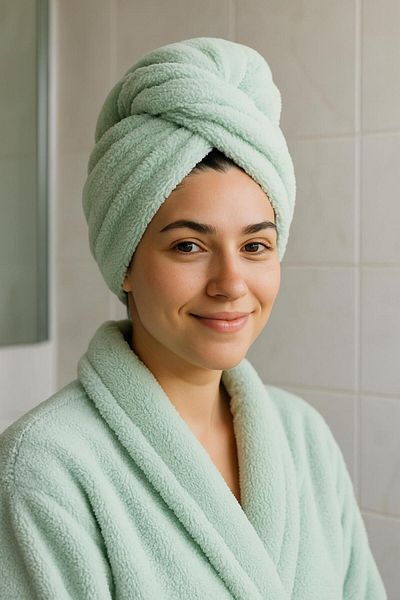 Ender Home Καπέλο στεγνώματος μαλλιών με κουμπιά Plushnest – Wellsoft