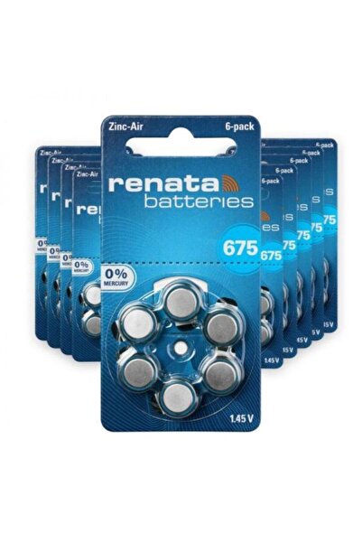 RENATA بطاريات أجهزة السمع من الزنك-الهواء 1.45 فولت (مقاس 675) 0% زئبق (PR44)