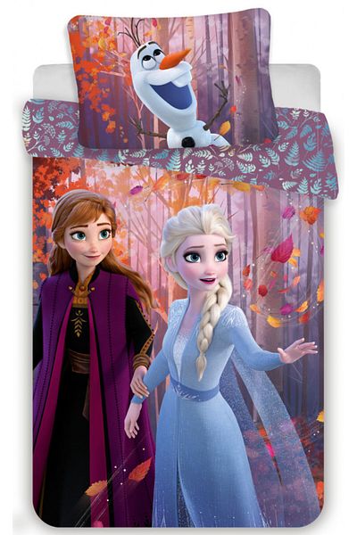 Frozen Set 2 piese lenjerie de pat, Husa pilota, 140x200 cm, husa perna, 70x90 cm, Multicolor, Frozen