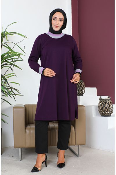 sefamerve Tunica cu nervuri Plum Plus Size - 2030-01